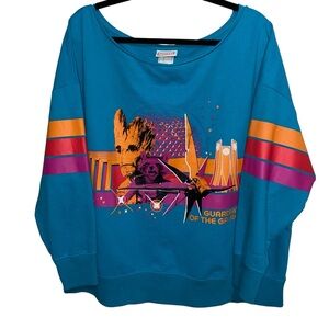 Marvel Epcot Guardians of the Galaxy Top Womens 1X Blue Long Sleeve Sweatshirt